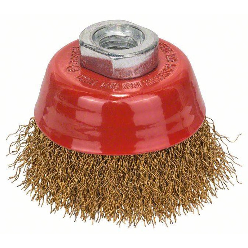Cup Brush Crimped 70mm Brass 0.3mm Clean for Metal M14