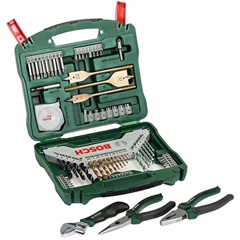 Universal X-Line Titanium Drill and Bit Set - 70pcs - includes 3pcs pliers set | 2607017197