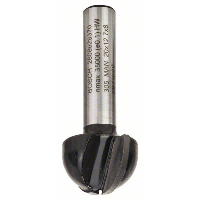 Core Box Bit 8mm, R1 10mm, D 20mm, L 12,4mm, G 46mm