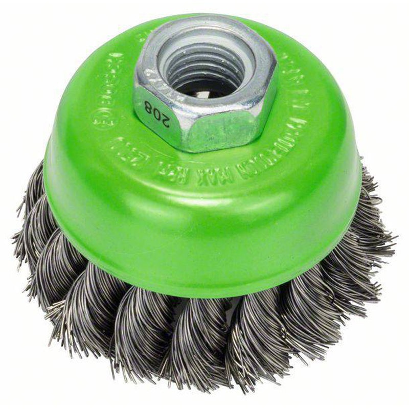 Cup Brush 65mm Knotted 0.35mm Clean for Inox M14