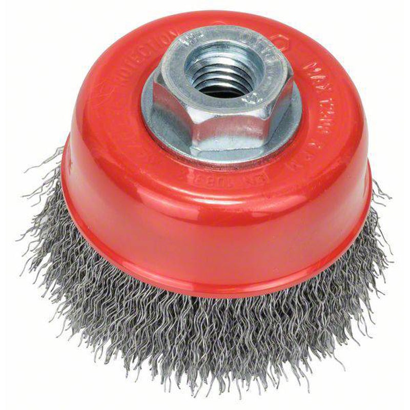 Cup Brush 70mm Crimped 0.3mm Clean for Steel M14