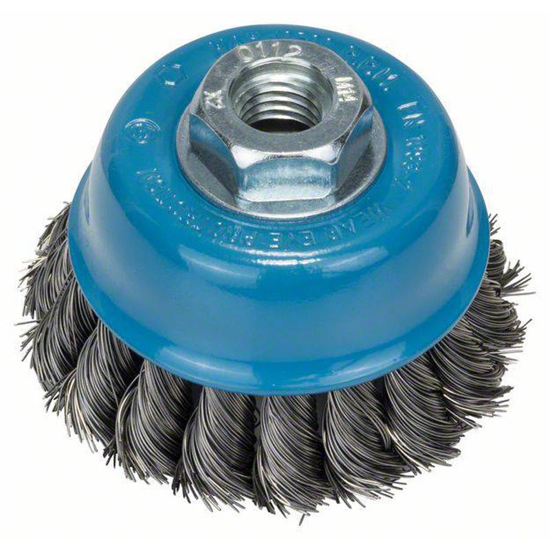 Cup Brush 75mm, Knotted 0.35mm steel