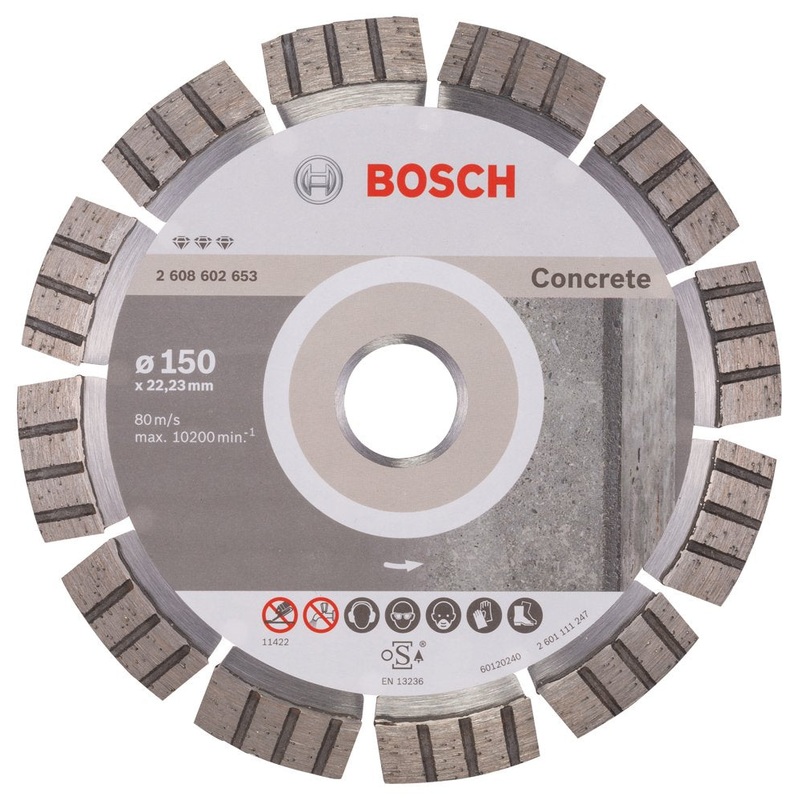 Diamond cutting disc - best for concrete - 150 mm | 2608602653