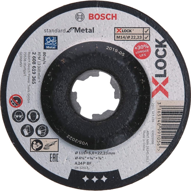 Grinding Disc X-LOCK Standard for Metal 115x6x22.23 mm Depressed Grinding