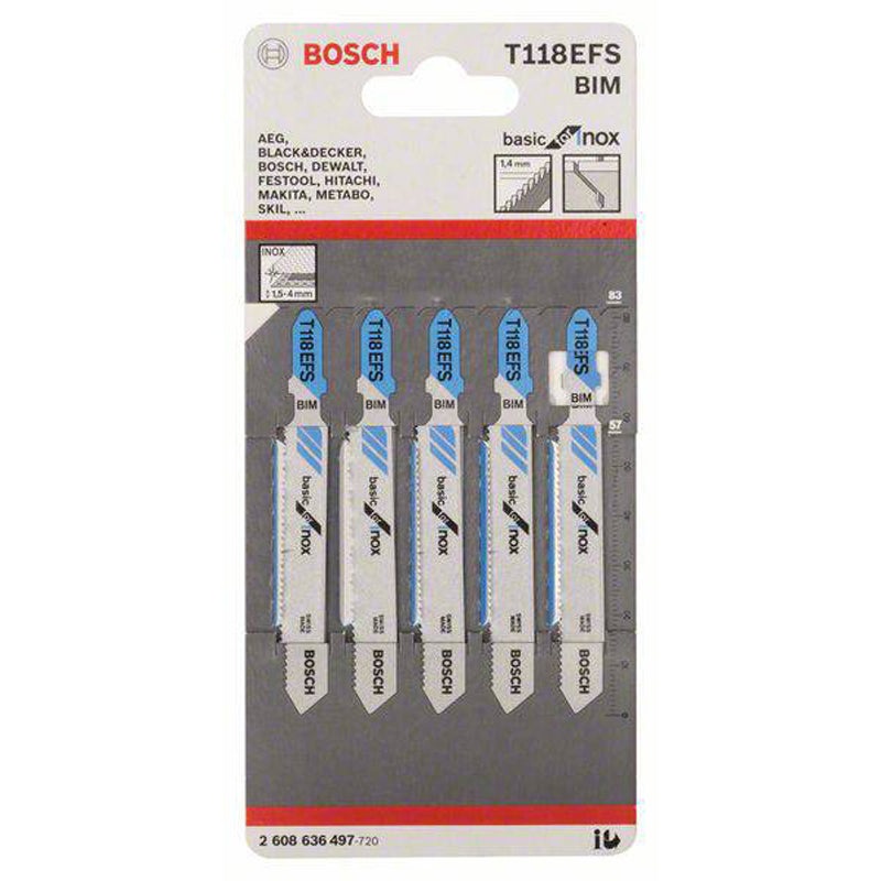 JSB Set T 118EFS BIM Basic for Inox 5pcs