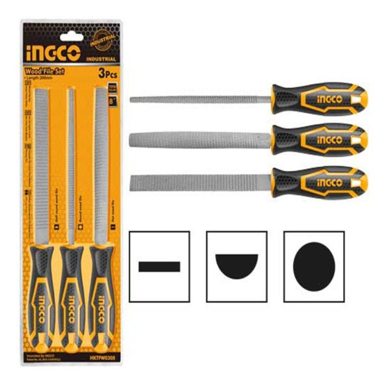 Wood File Set 3pcs 8"