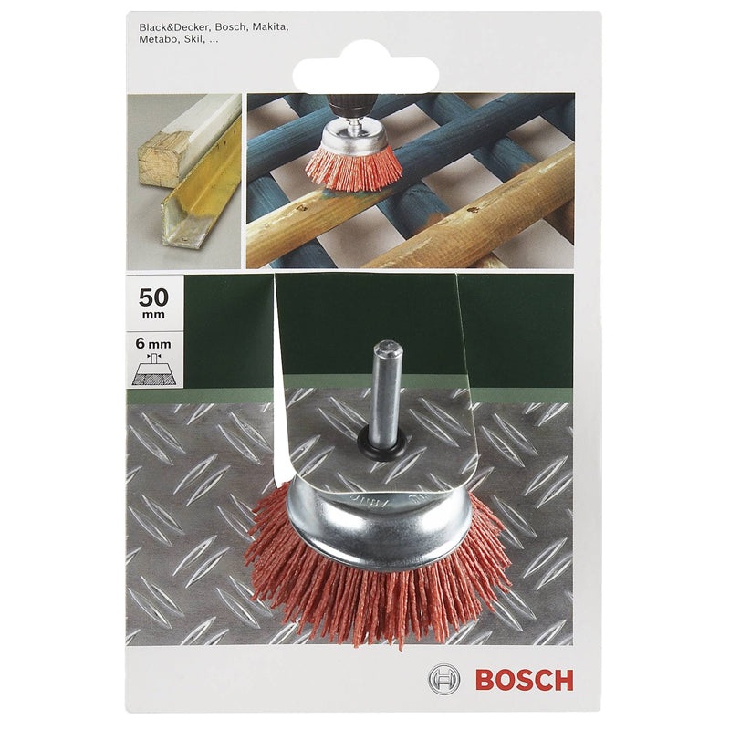 Wire Cup Brush Nylon Wire with Aluminum Oxide G80 Shank 6x50 mm