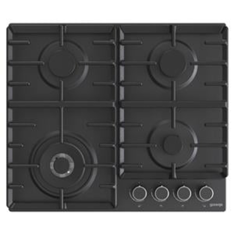 Gas hob, 60 cm, black, 4 burners