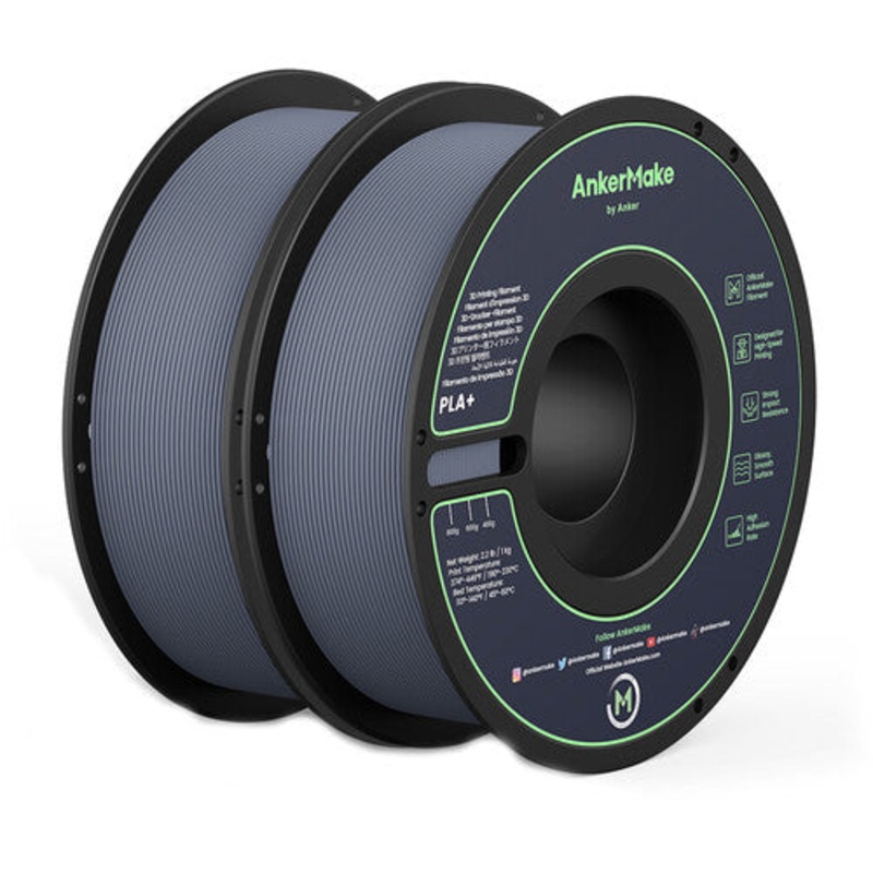 AnkerMake PLA+ Filament 2-Pack Gray