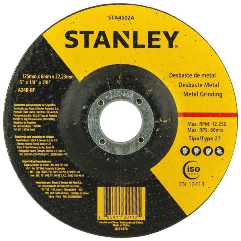 STANLEY STA4545S 125x6x22.23 Inox Wheel