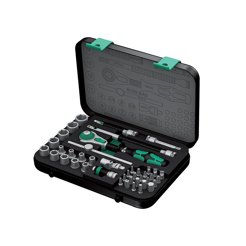 Zyklop SA 2 Ratchet & Socket Set of 42 Metric 1/4in Drive