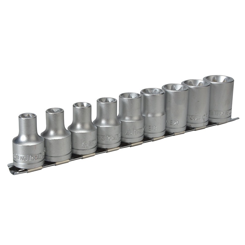 M1210 Socket Clip Rail Set of 9 External TORX 1/2in Drive