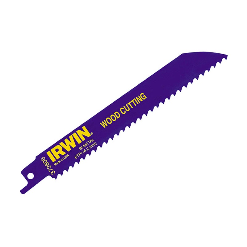 Irwin 606R 150mm Sabre Saw Blade Fast Cutting Wood Pack of 5
