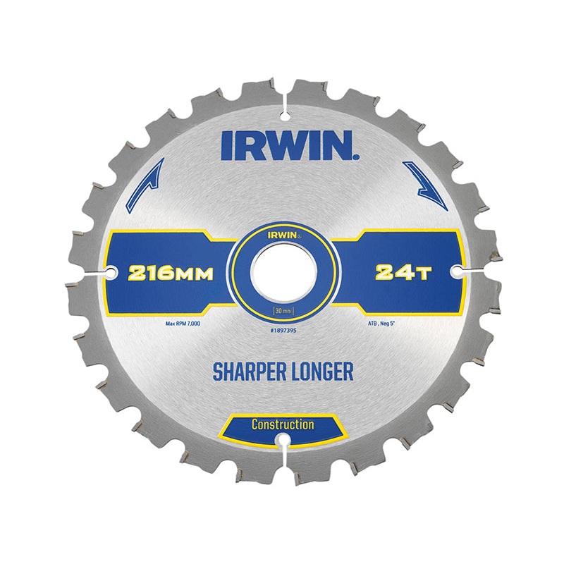 Construction Mitre Circular Saw Blade 216 x 30mm x 24T ATB/Neg