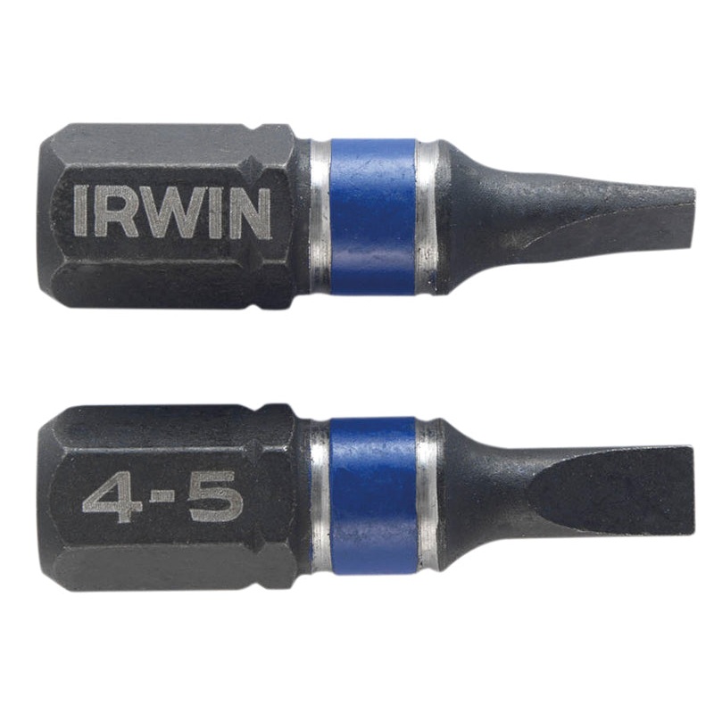 Impact Screwdriver Bits Slotted 4.5 x 25mm (Pack 2)