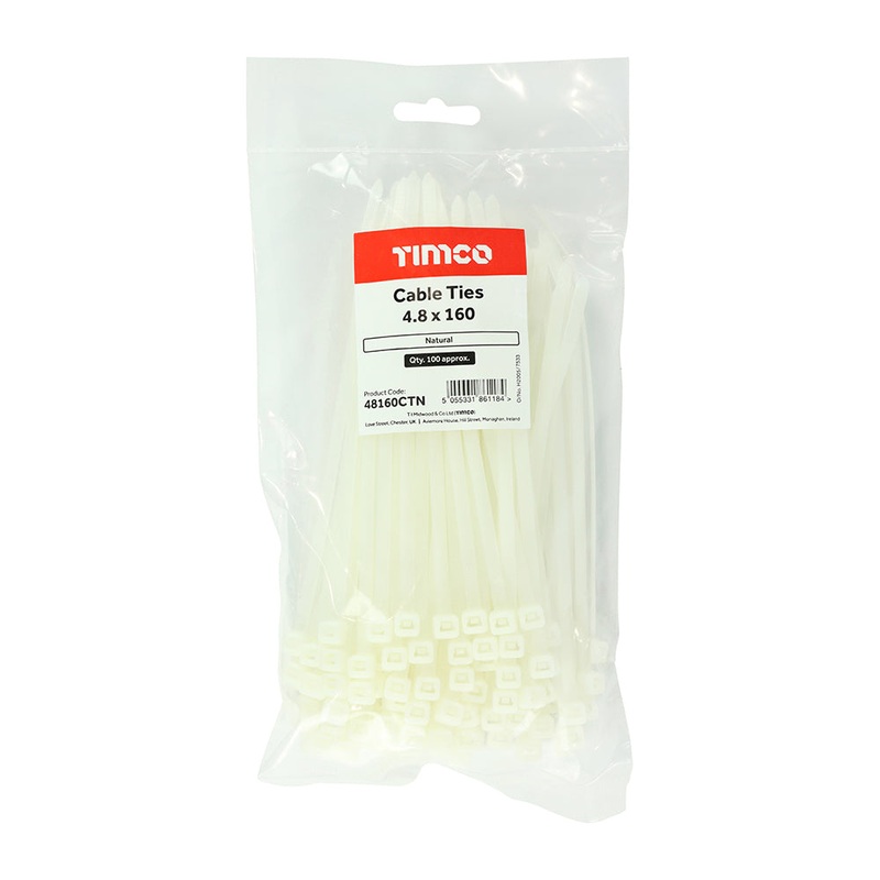 TIMCO Cable Ties Natural - 4.8 x 160