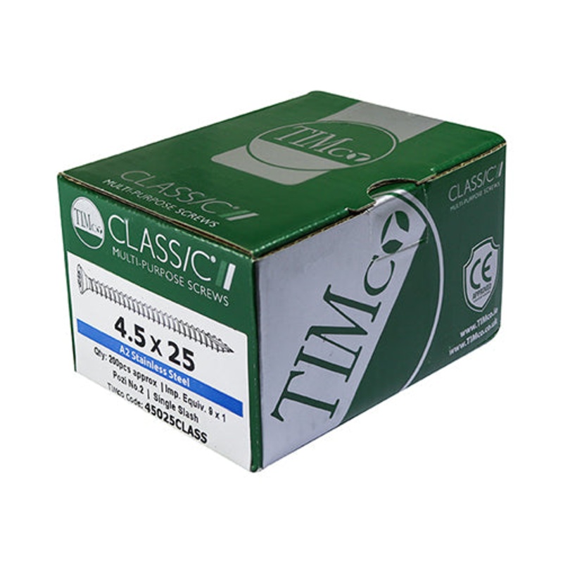 TIMCO Classic Multi-Purpose Countersunk A2 Stainless Steel Woodcrews - 6.0 x 70