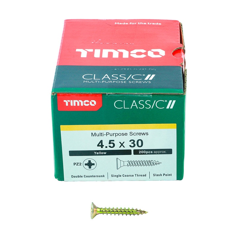 TIMCO Classic Multi-Purpose Countersunk Gold Woodscrews - 4.5 x 30