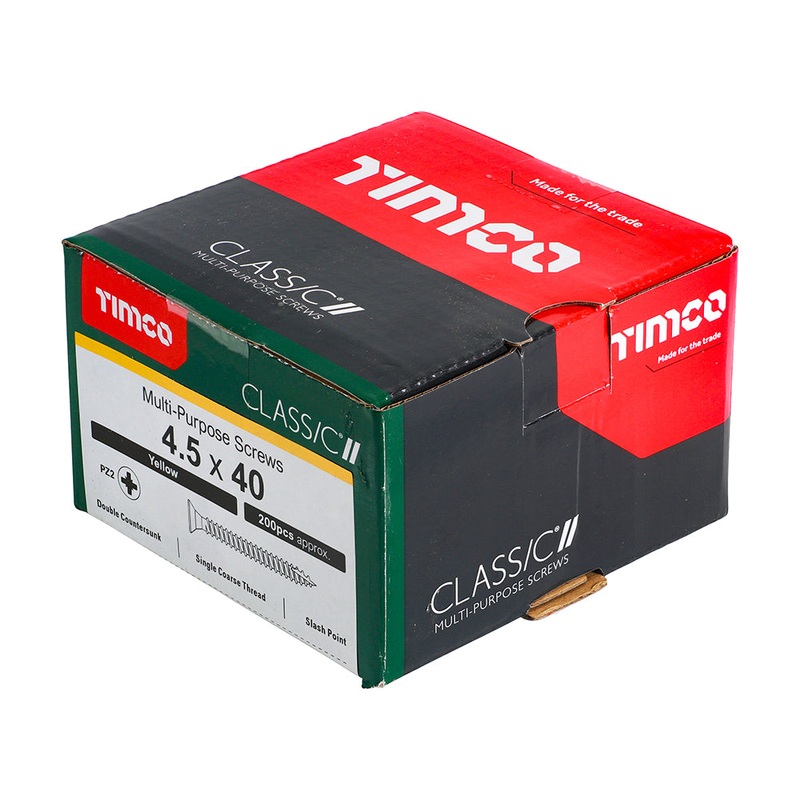 TIMCO Classic Multi-Purpose Countersunk Gold Woodscrews - 4.5 x 40