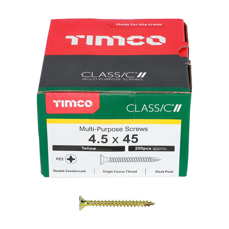 TIMCO Classic Multi-Purpose Countersunk Gold Woodscrews - 4.5 x 45