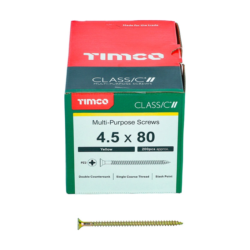 TIMCO Classic Multi-Purpose Countersunk Gold Woodscrews - 4.5 x 80