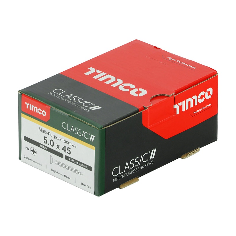 TIMCO Classic Multi-Purpose Countersunk Gold Woodscrews - 5.0 x 45