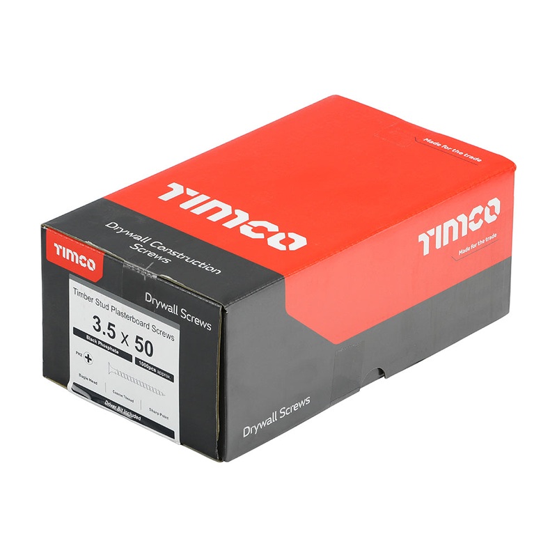 TIMCO Drywall Coarse Thread Bugle Head Black Screws - 3.5 x 50