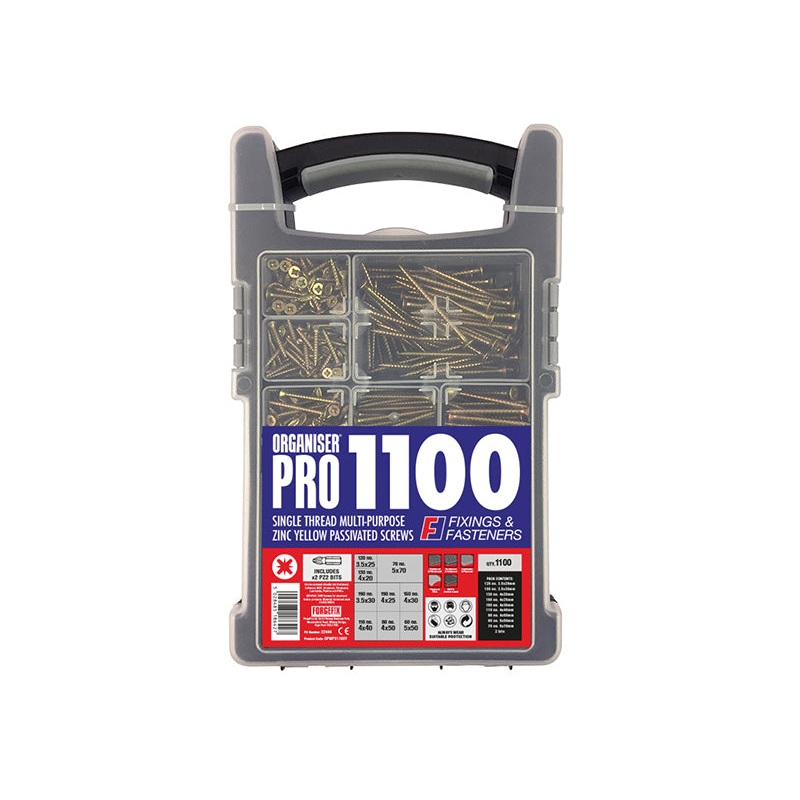 Multi-Purpose Wood Screw Kit, 1100 Piece