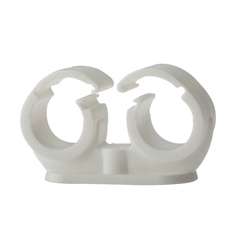 Pipe Clip Double Cliplock 28mm Box 50
