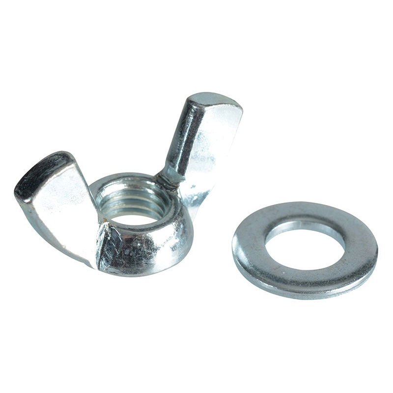 Wing Nut & Washers ZP M10 Forge Pack 6