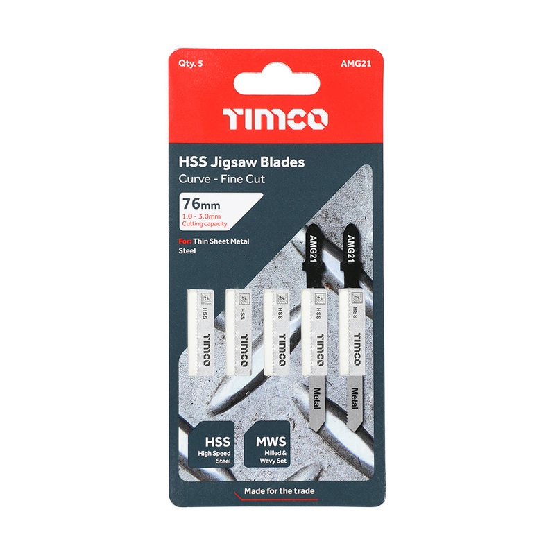TIMCO Jigsaw Blades Metal Cutting HSS Blades - T218A