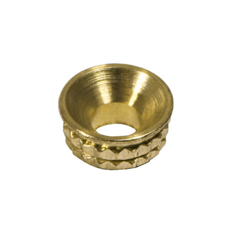 TIMCO Knurled Brass Inset Screw Cup - To fit 4.8, 5.0 Screw