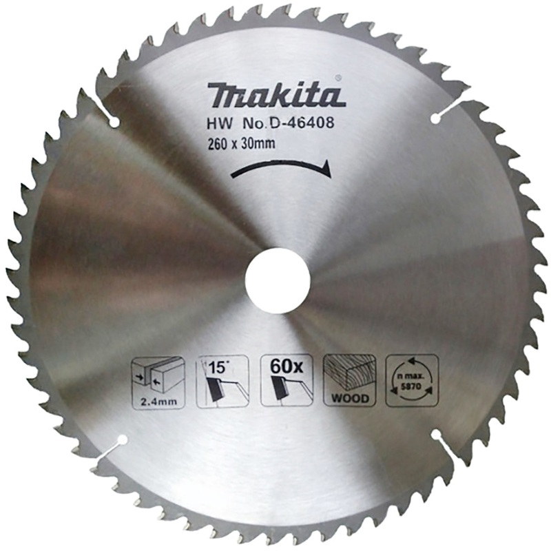 Makita | Circular saw blade, Standard T.C.T, 260 x 30 mm, 60 T | D-46408