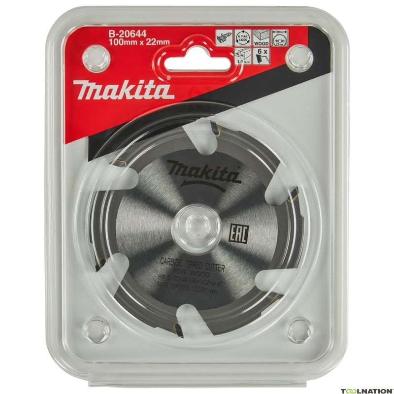 Makita | T.C.T saw blade 100 x 22 mm, 6 T | B-20644