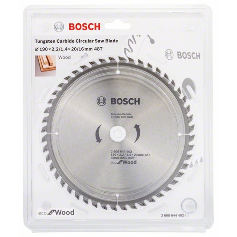 Bosch Circular Saw Blade Eco for wood 190mm 48T 2608644402