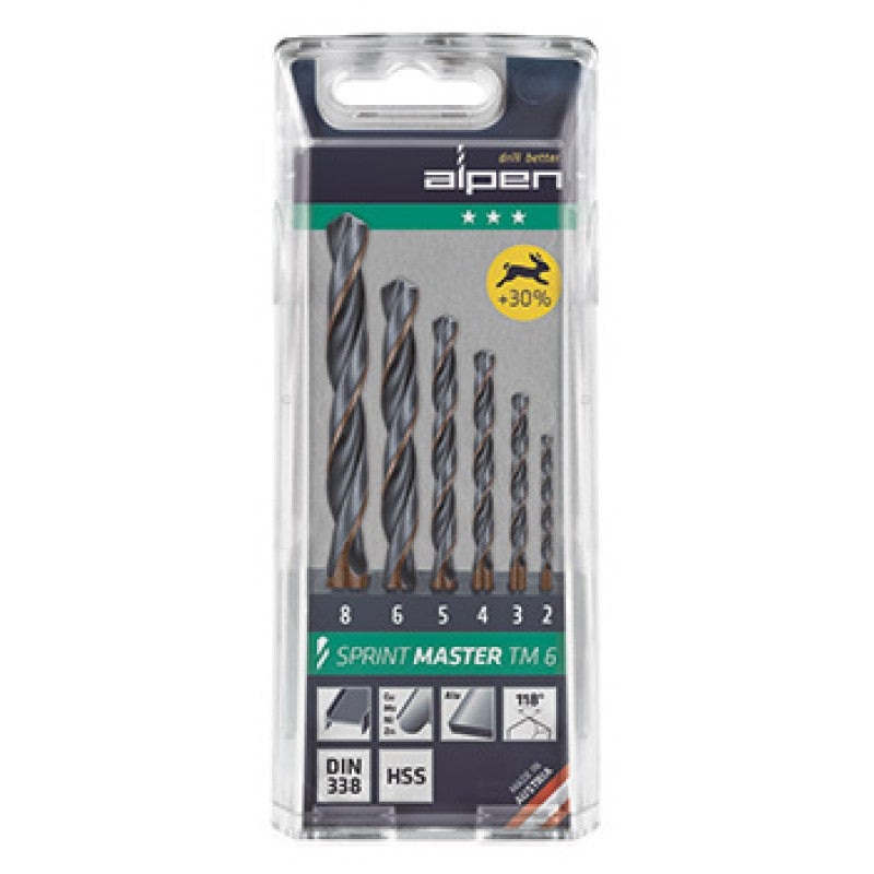 Alpen HSS Sprint Master Drill Bit Set 6 Piece 2-8MM TM6