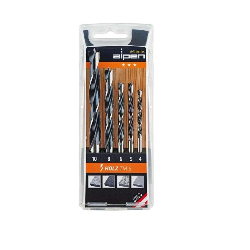 Alpen Wood Drill Bit Set 5 Piece 4-10mm