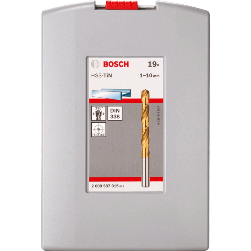 Bosch Professional 19-Piece HSS TiN Drill Bit Set 2608587015