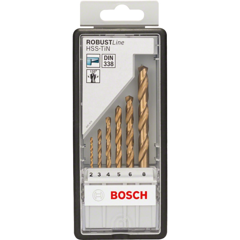 Bosch Robust Line HSS HSS-TiN Drill Bet Set 6 pc