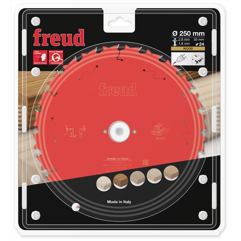 Freud TCT Circular Saw Blade 250MM X 2.8 X B30MM X 24T FR23W001T
