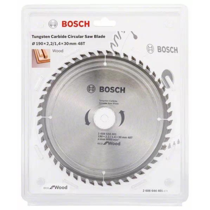 Bosch Circular Saw Blade Eco for wood 190mm 48T 2608644401