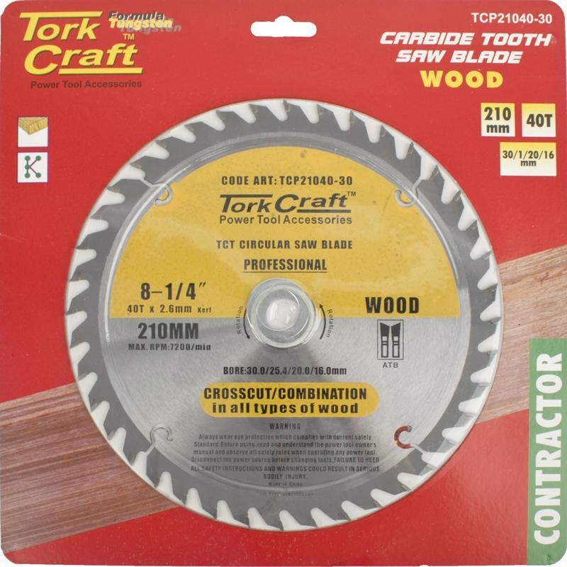 Tork Craft Circular Saw Blade 210 X 40T TCP21040-30