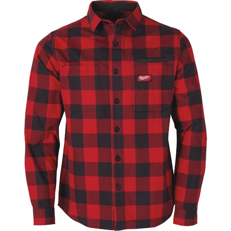 Milwaukee GridIron Men's XL Red Long Sleeve Flannel Shirt