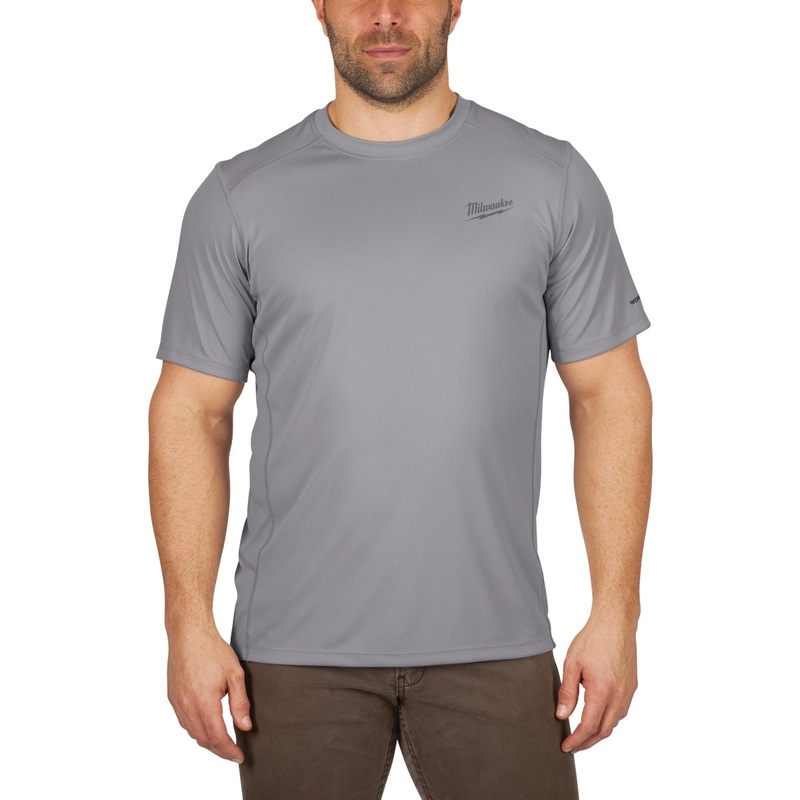 Milwaukee Workskin Large Gray Short Sleeve Men's Lightweight Performance Shirt