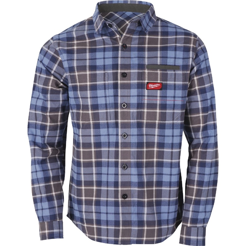 Milwaukee GridIron Men's Large Blue Long Sleeve Flannel Shirt