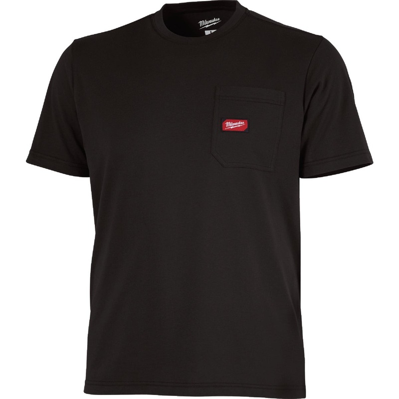 Milwaukee GridIron XL Black Short Sleeve Heavy-Duty Pocket T-Shirt
