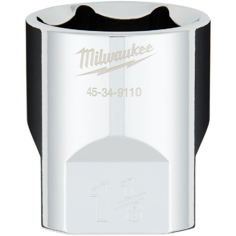 Milwaukee 1/2 In. Drive 1-1/8 In. 6-Point Shallow Standard Socket with FOUR FLAT Sides