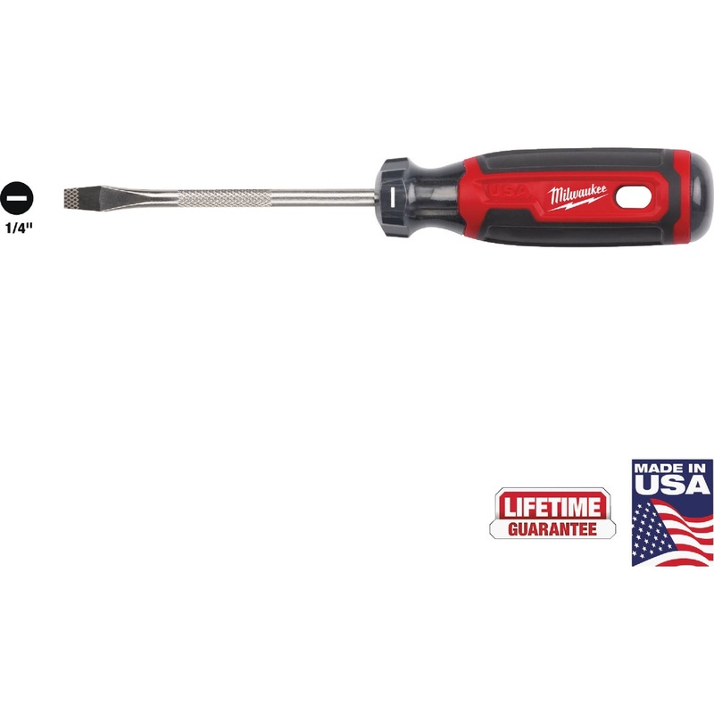 Milwaukee 1/4 In. x 4 In. Slotted Screwdriver with Cushion Grip