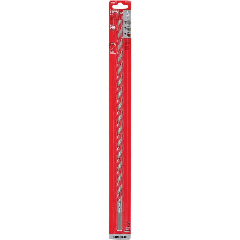 Milwaukee SHOCKWAVE 1/2 In. x 18 In. Impact Duty Masonry Carbide Hammer Drill Bit