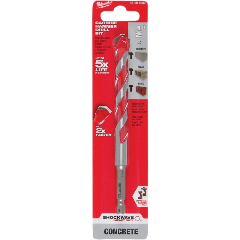 Milwaukee SHOCKWAVE 1/2 In. x 6 In. Impact Duty Masonry Carbide Hammer Drill Bit